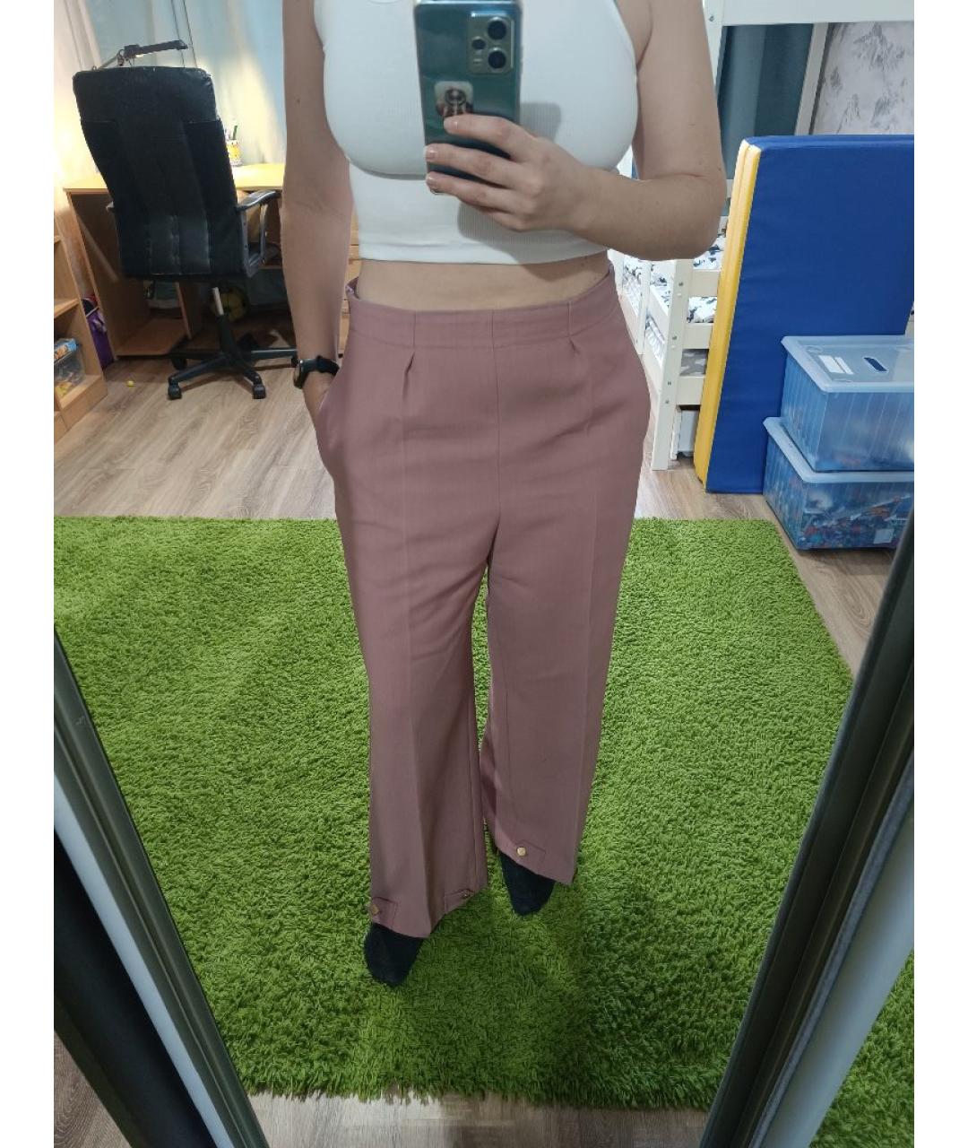 PAUL SMITH Розовые шерстяные брюки широкие, фото 6