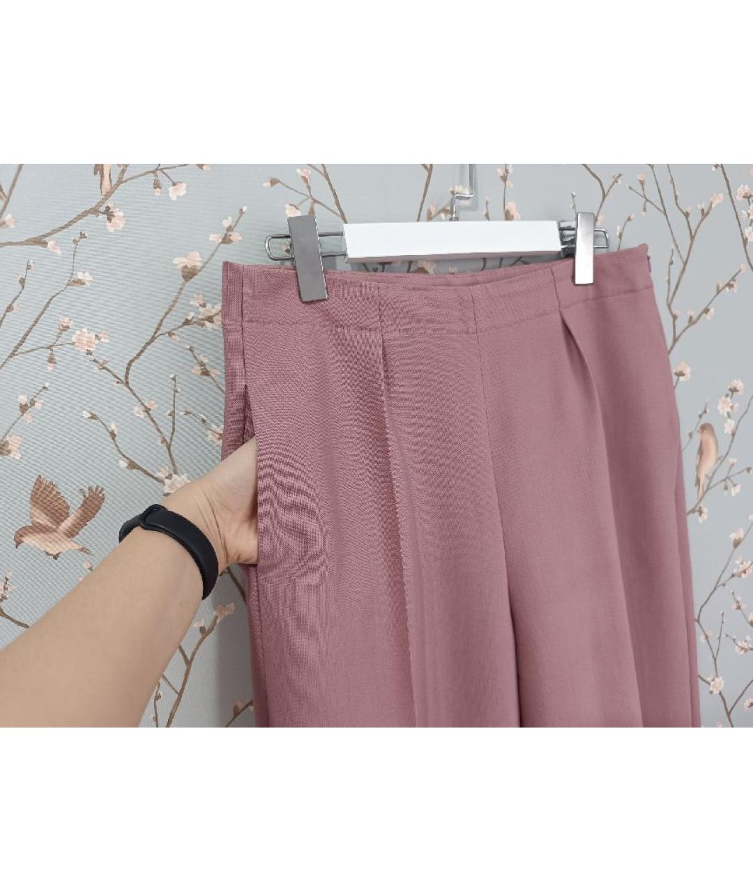PAUL SMITH Розовые шерстяные брюки широкие, фото 3