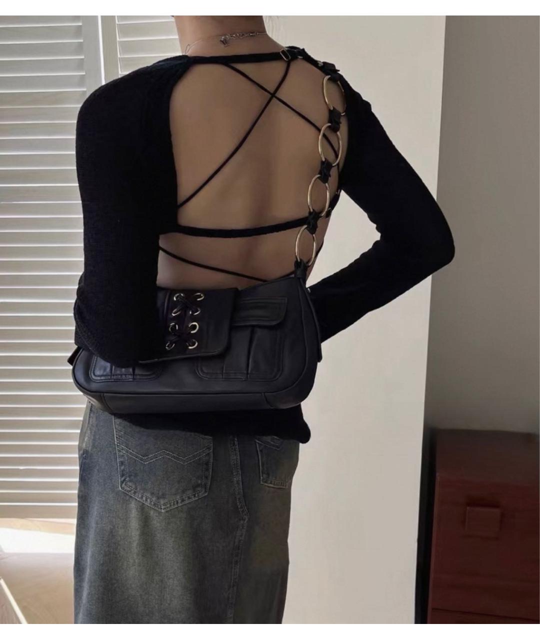 SAINT LAURENT Черная сумка через плечо из лакированной кожи, фото 8