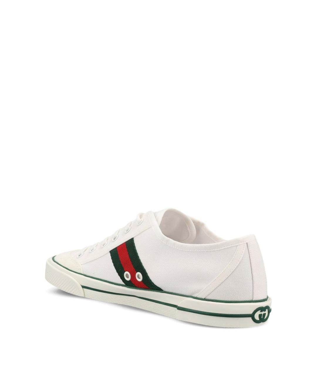 GUCCI Белые текстильные низкие кроссовки / кеды, фото 3