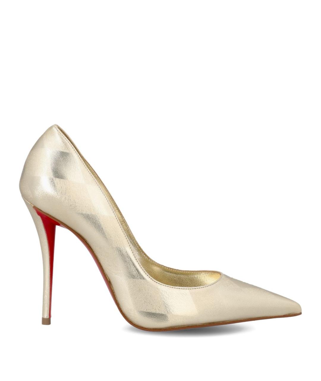 CHRISTIAN LOUBOUTIN Золотые кожаные туфли, фото 1