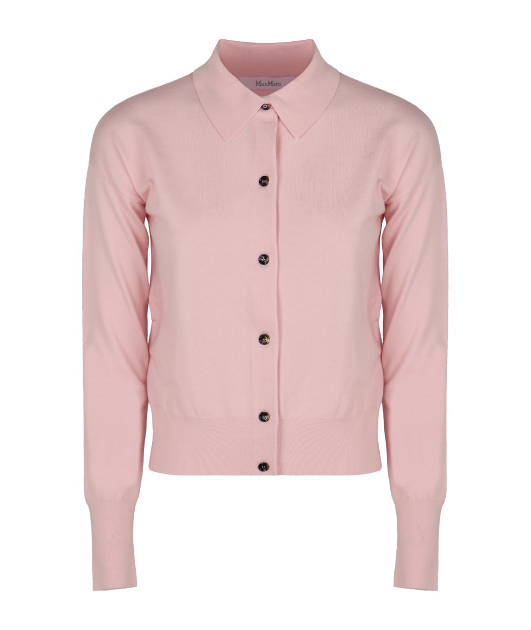 MAX MARA Розовый шерстяной кардиган, фото 1