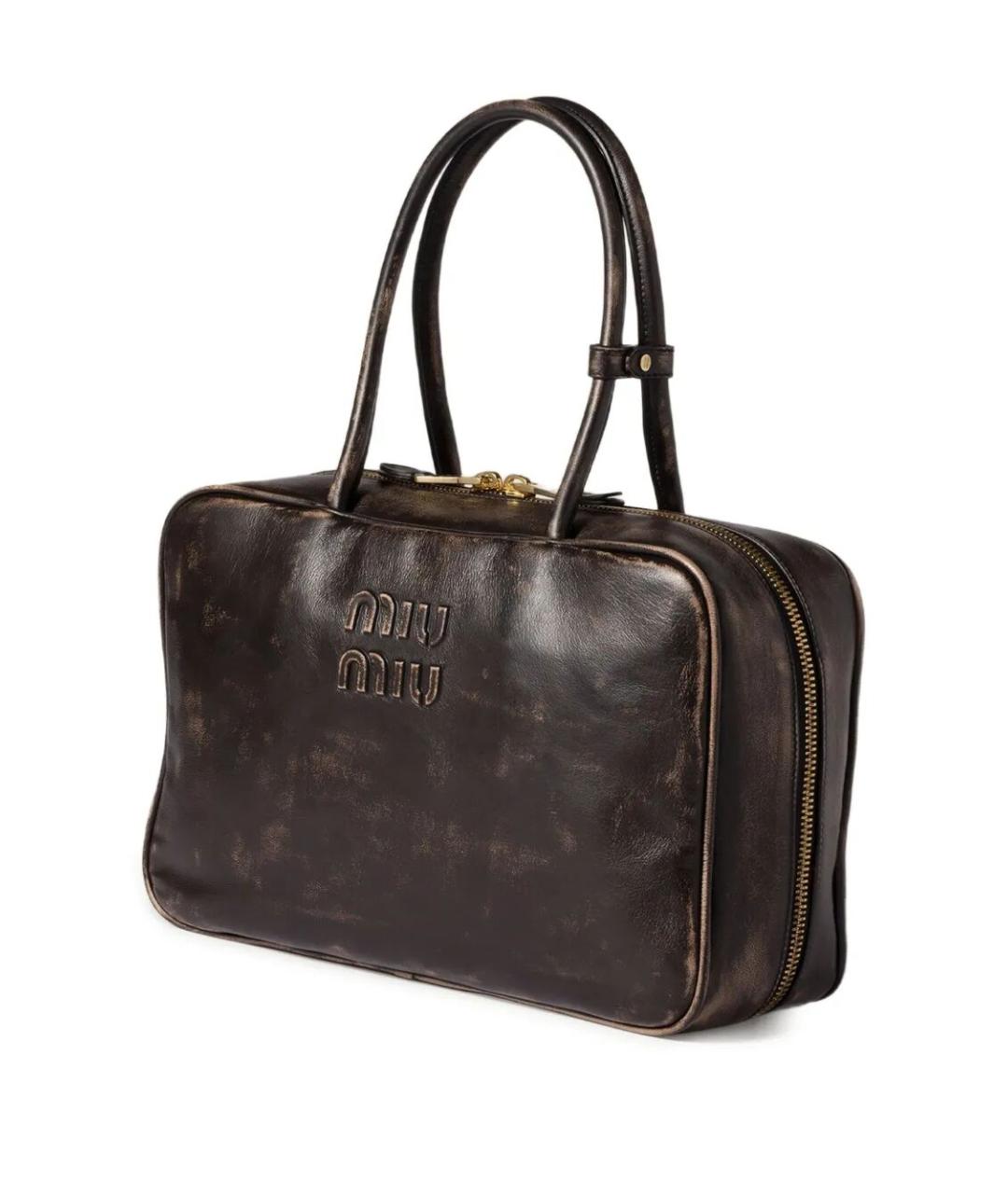 MIU MIU Коричневая кожаная сумка тоут, фото 3