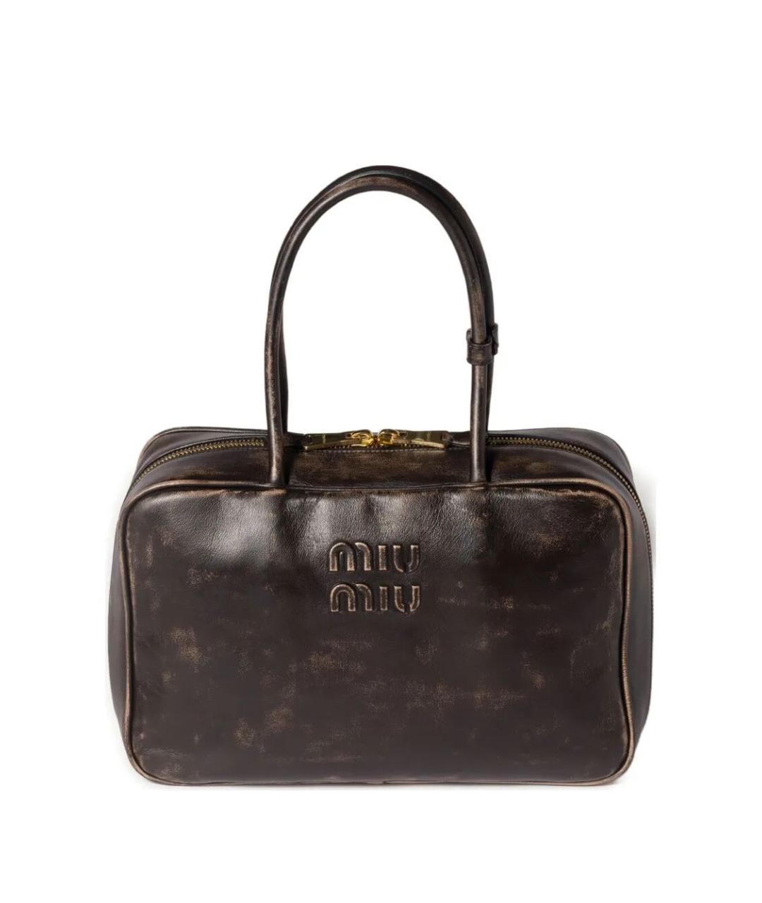 MIU MIU Коричневая кожаная сумка тоут, фото 1