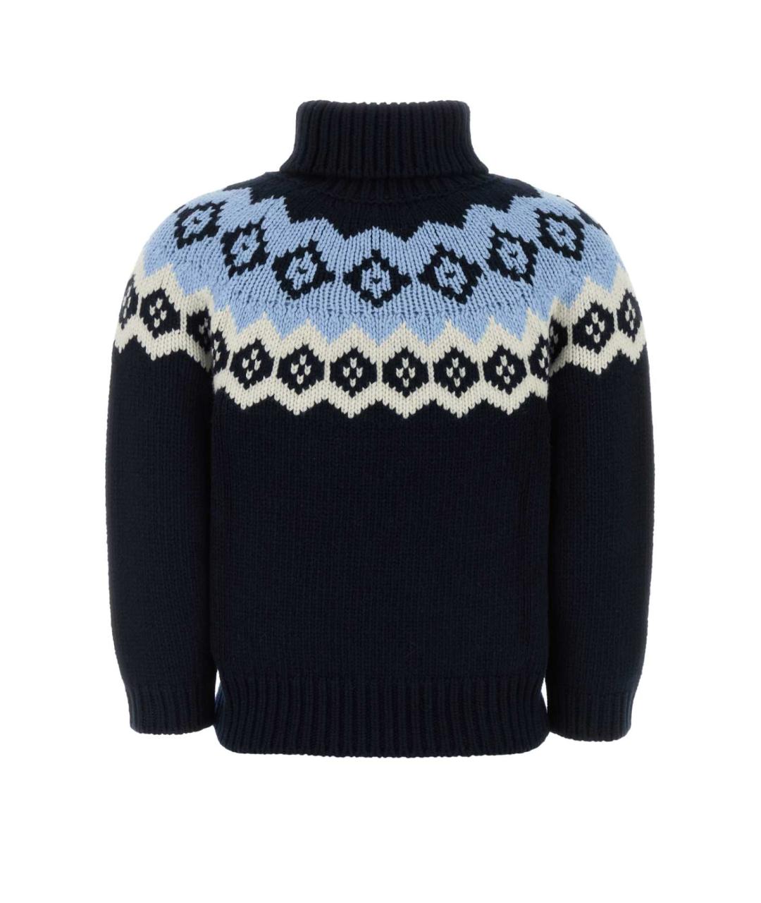 PRADA Темно-синий шерстяной джемпер / свитер, фото 2