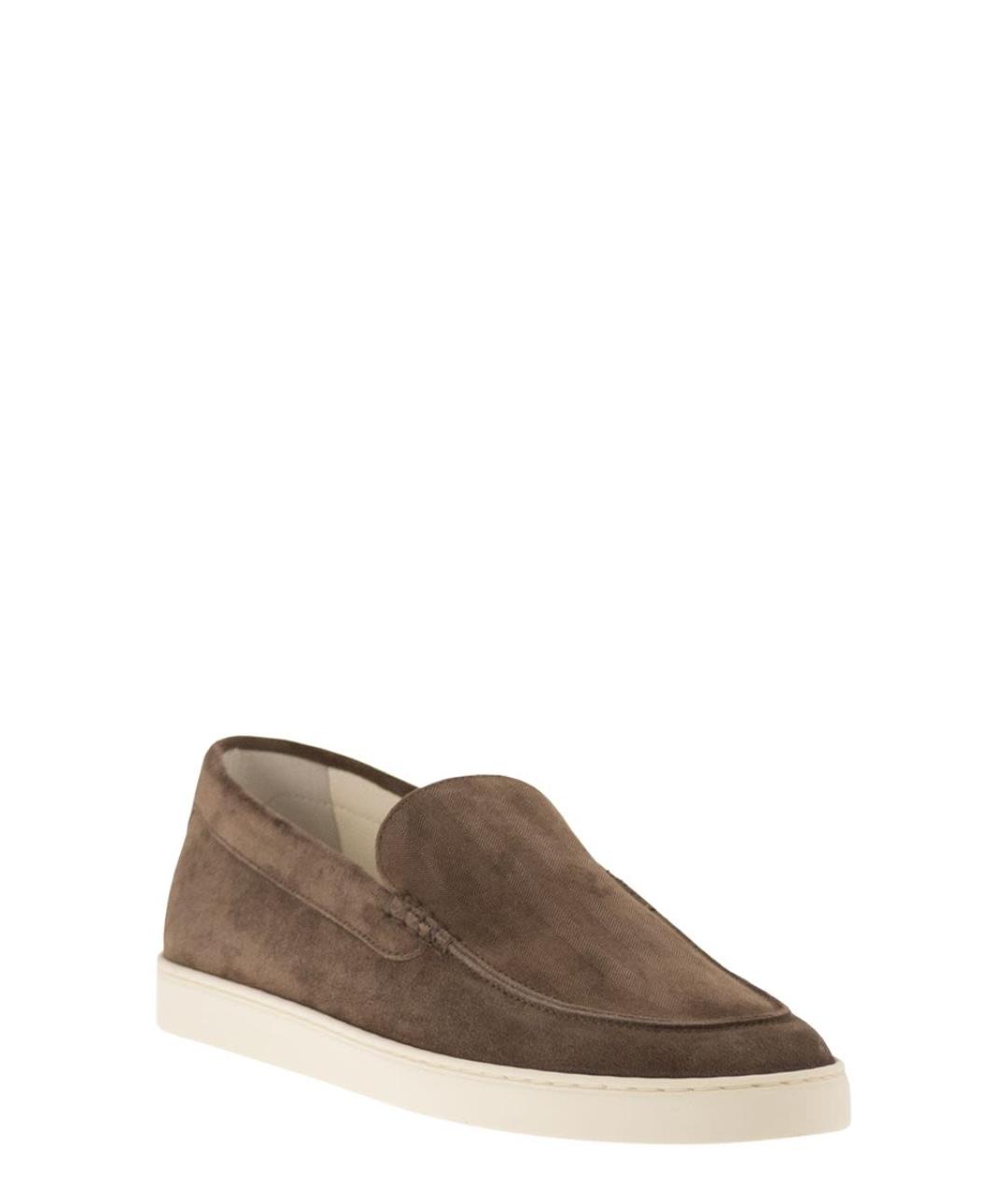 BRUNELLO CUCINELLI Коричневые замшевые лоферы, фото 2