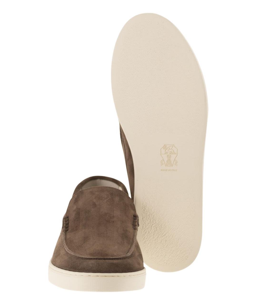 BRUNELLO CUCINELLI Коричневые замшевые лоферы, фото 5