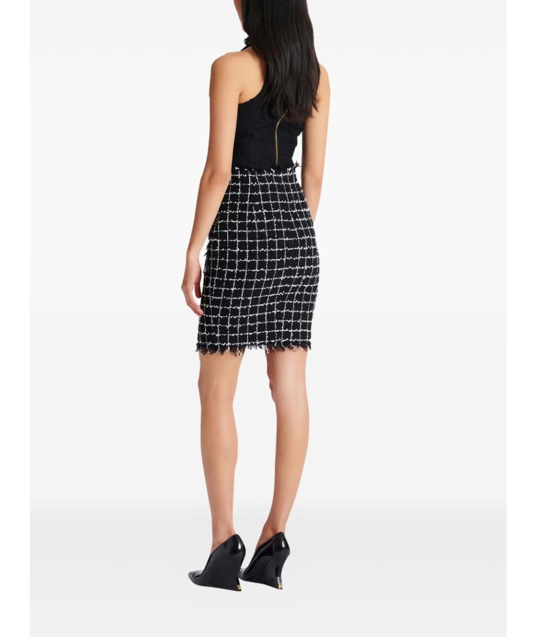 BALMAIN Черная хлопковая юбка миди, фото 5