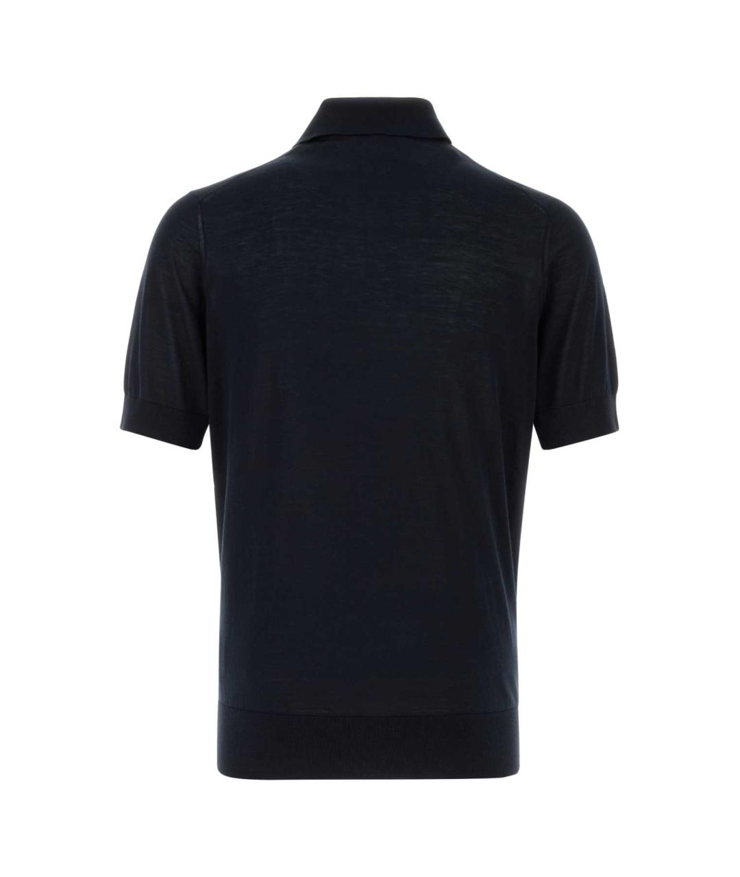 BRUNELLO CUCINELLI Темно-синее поло с коротким рукавом, фото 2
