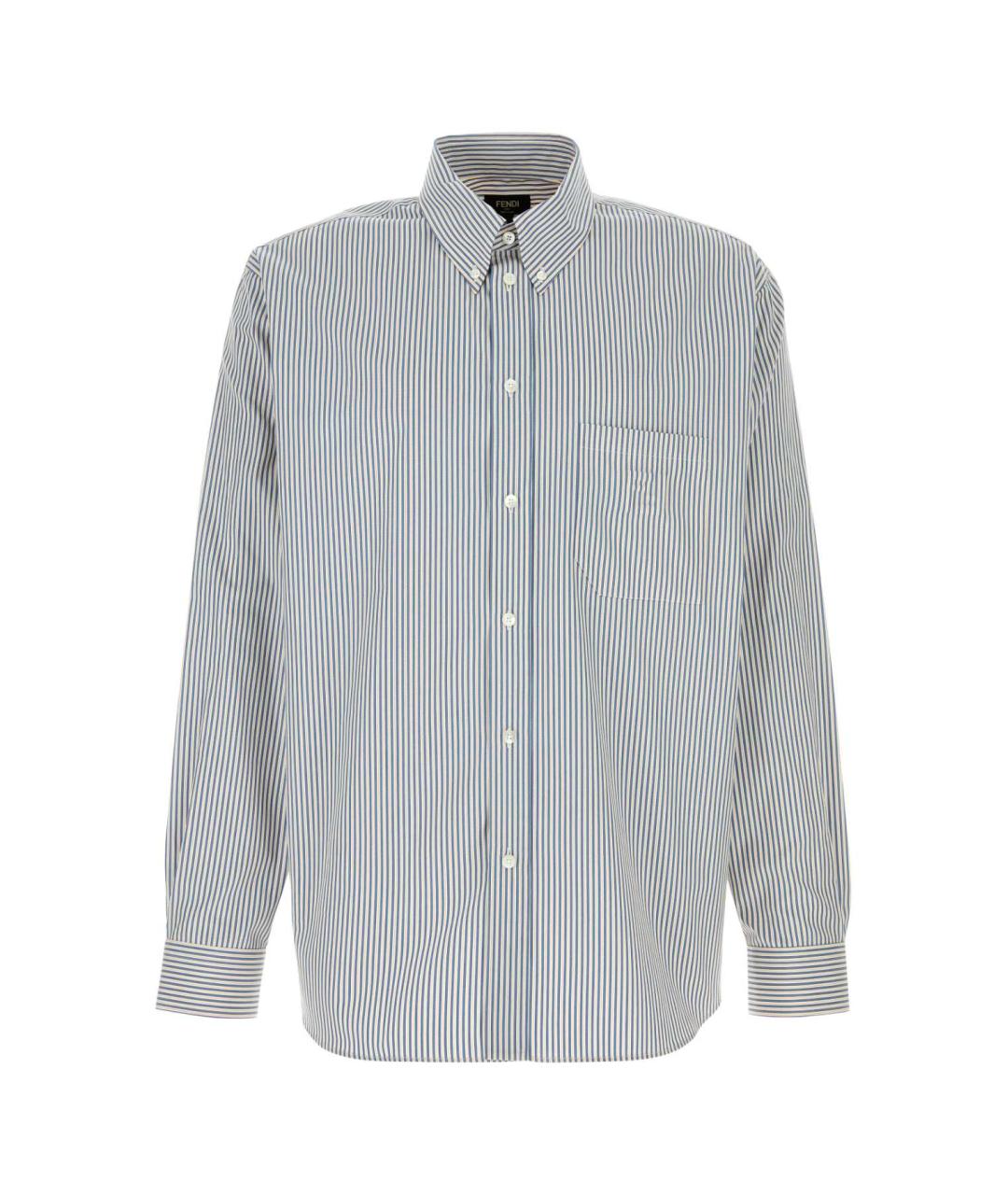 FENDI Голубая хлопковая кэжуал рубашка, фото 1