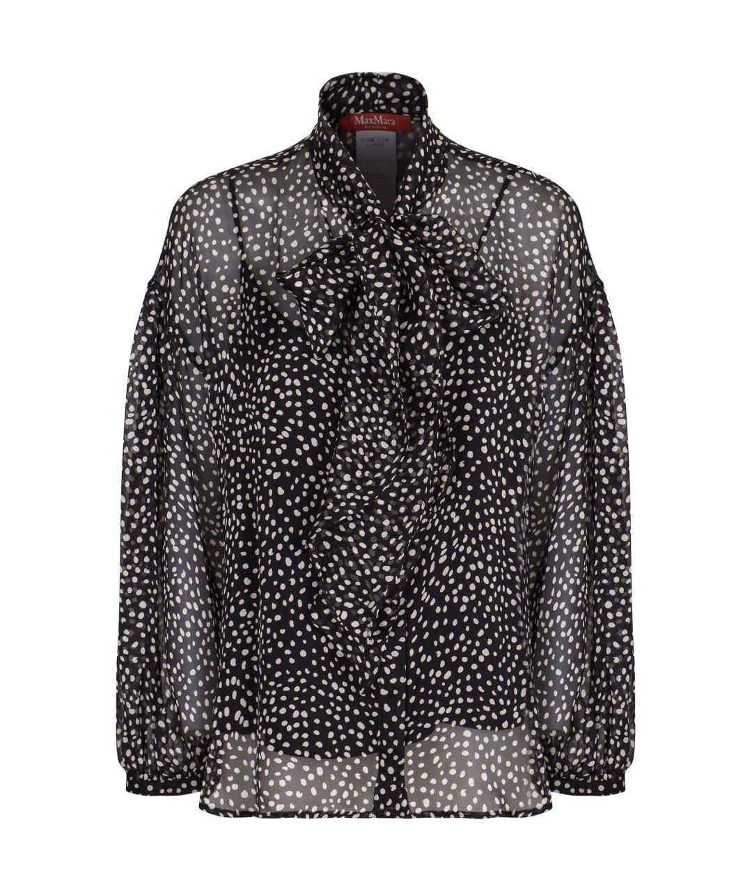 MAX MARA STUDIO Черная шелковая блузы, фото 1