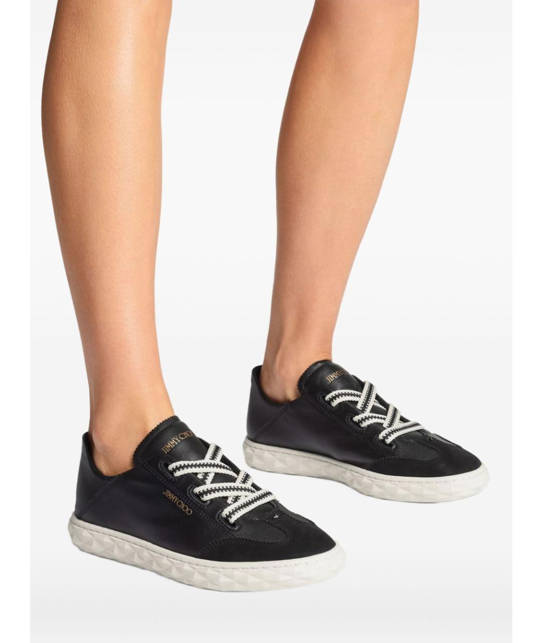 JIMMY CHOO Черные кожаные кеды, фото 5
