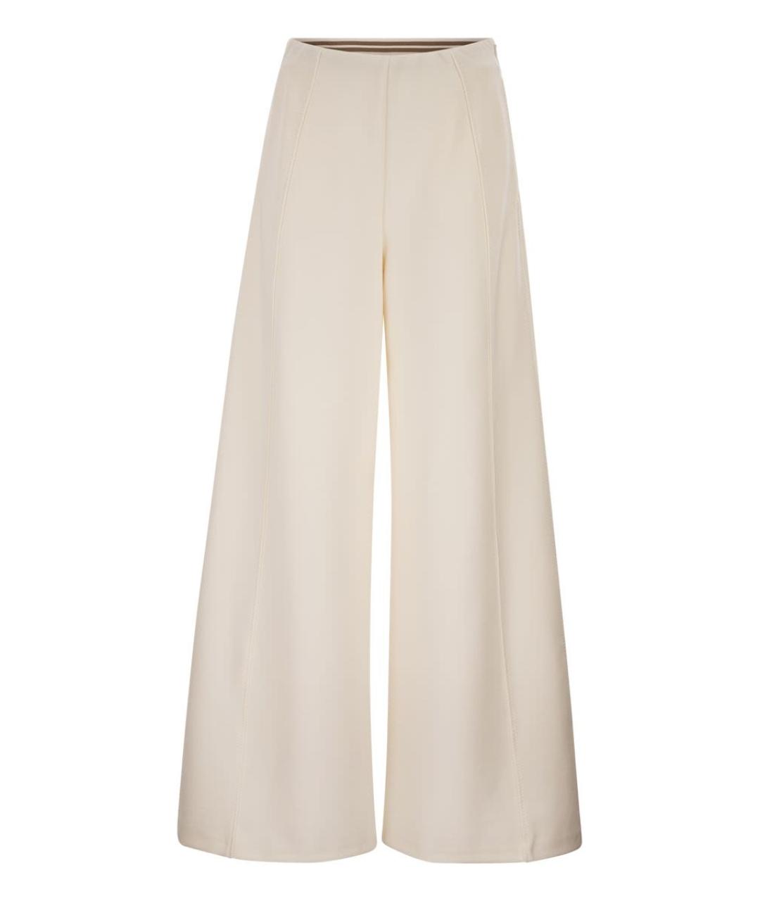 MAX MARA Бежевые полиамидовые прямые брюки, фото 1