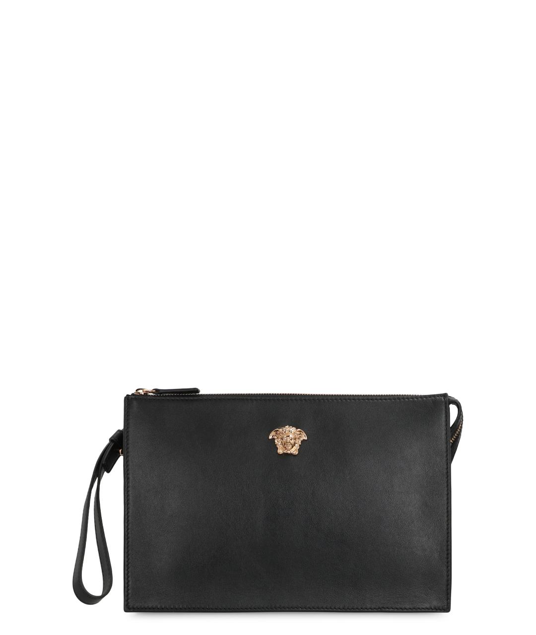 VERSACE Черная кожаная барсетка, фото 1