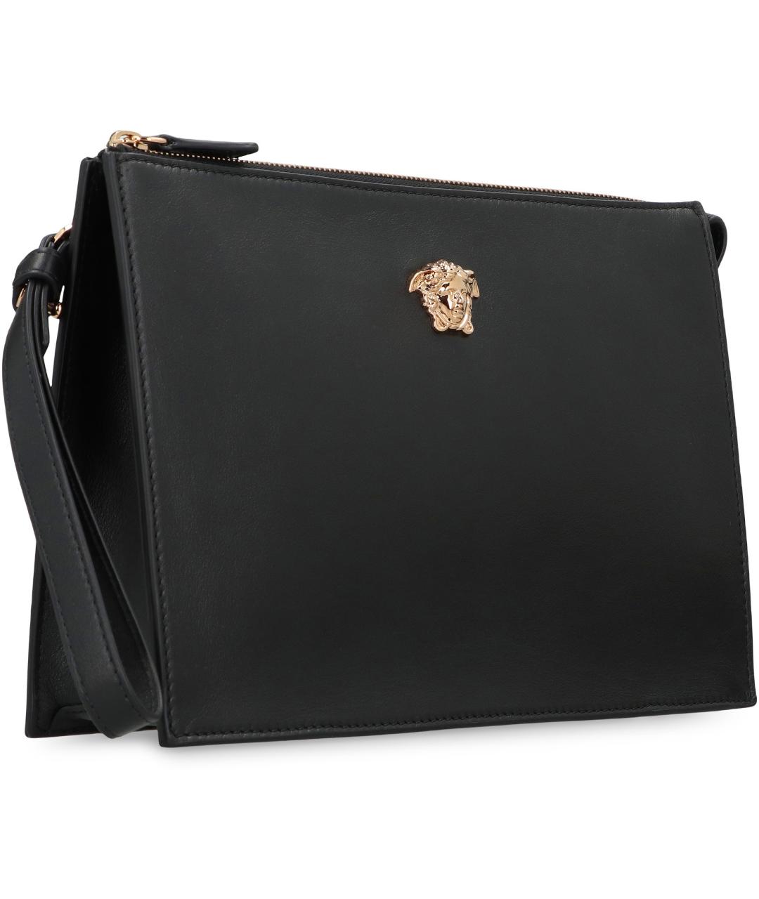 VERSACE Черная кожаная барсетка, фото 3