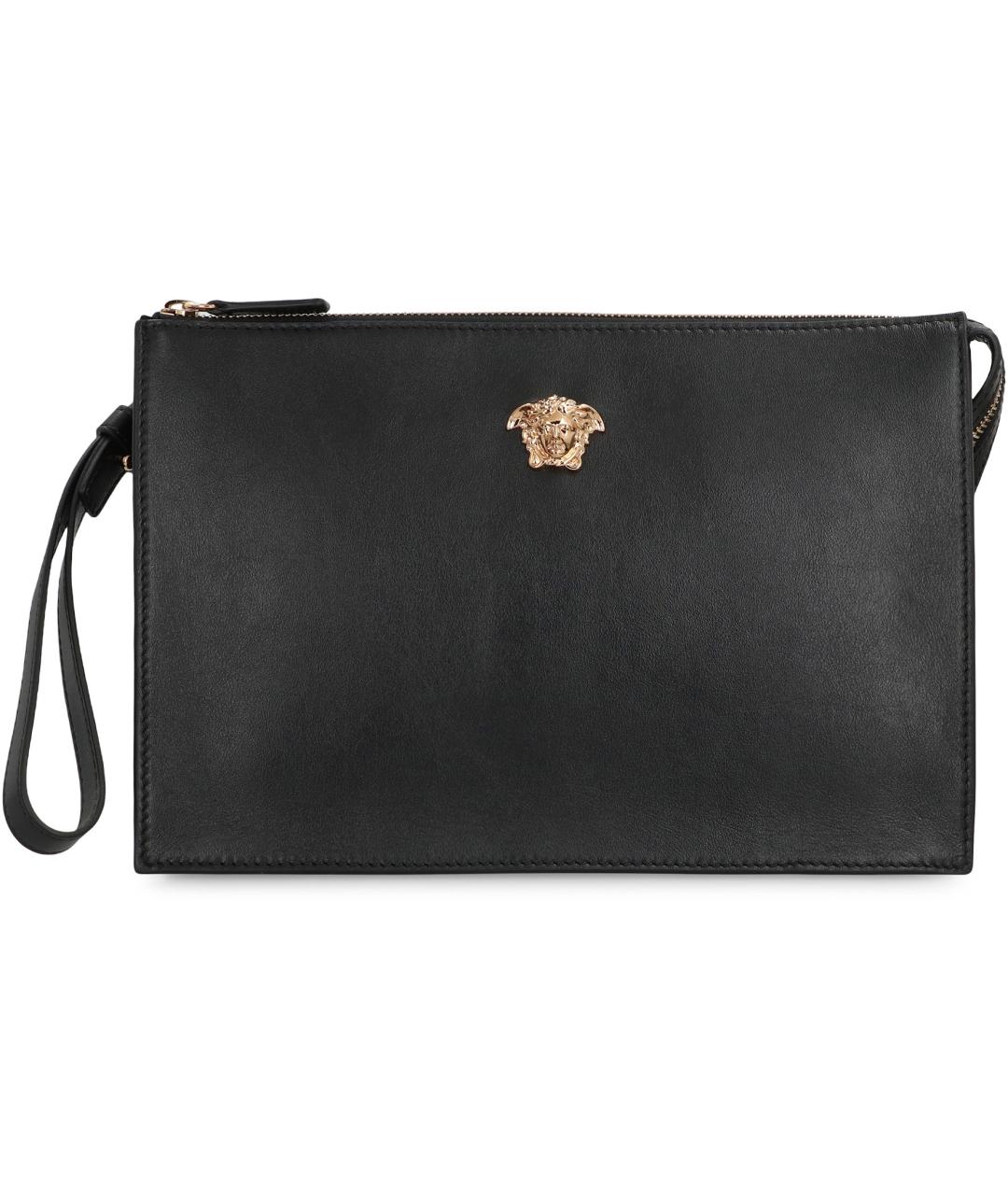 VERSACE Черная кожаная барсетка, фото 2