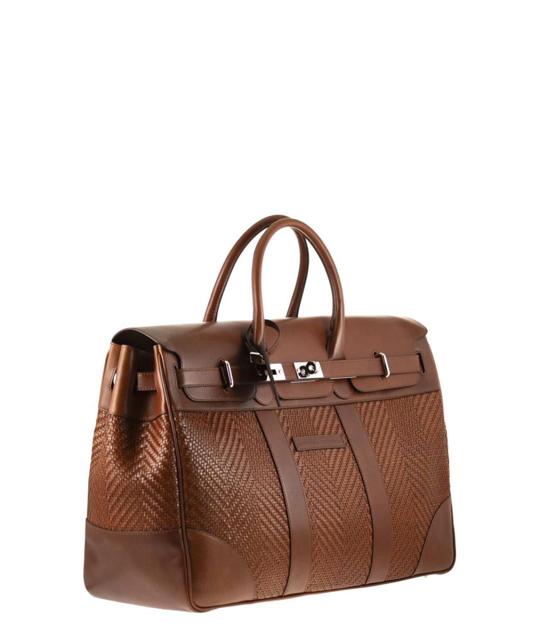 BRUNELLO CUCINELLI Коричневая кожаная сумка тоут, фото 4