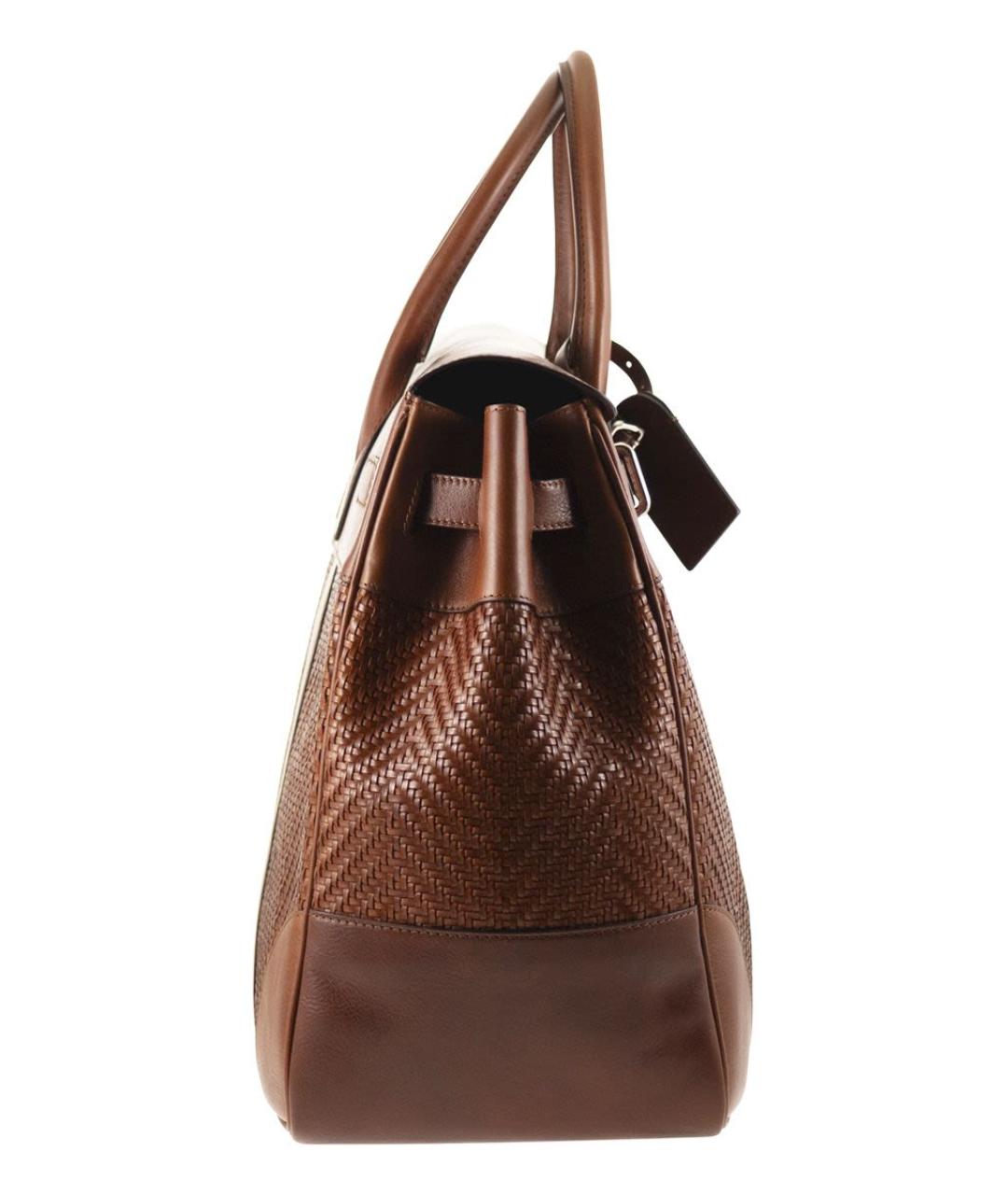 BRUNELLO CUCINELLI Коричневая кожаная сумка тоут, фото 3