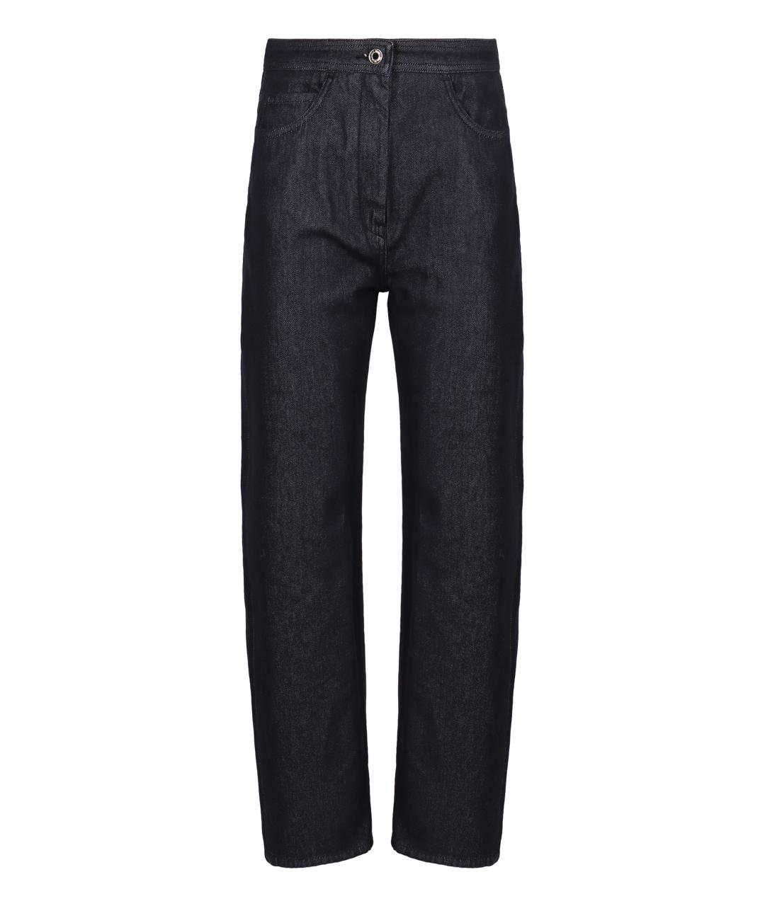 MAX MARA Синие хлопковые прямые брюки, фото 1