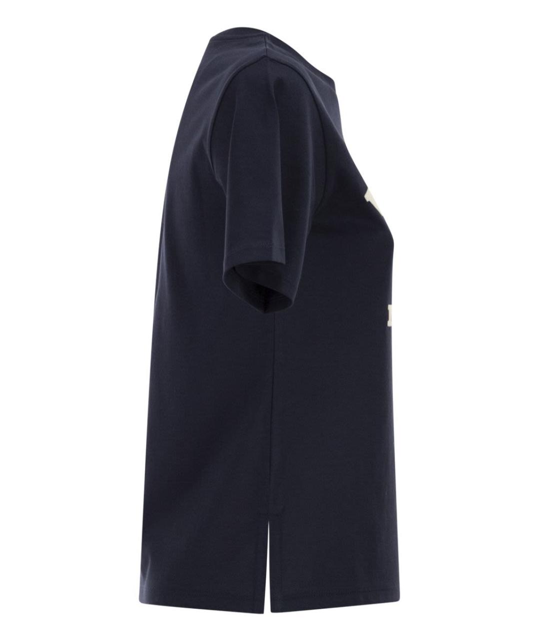 WEEKEND MAX MARA Синяя хлопковая футболка, фото 3