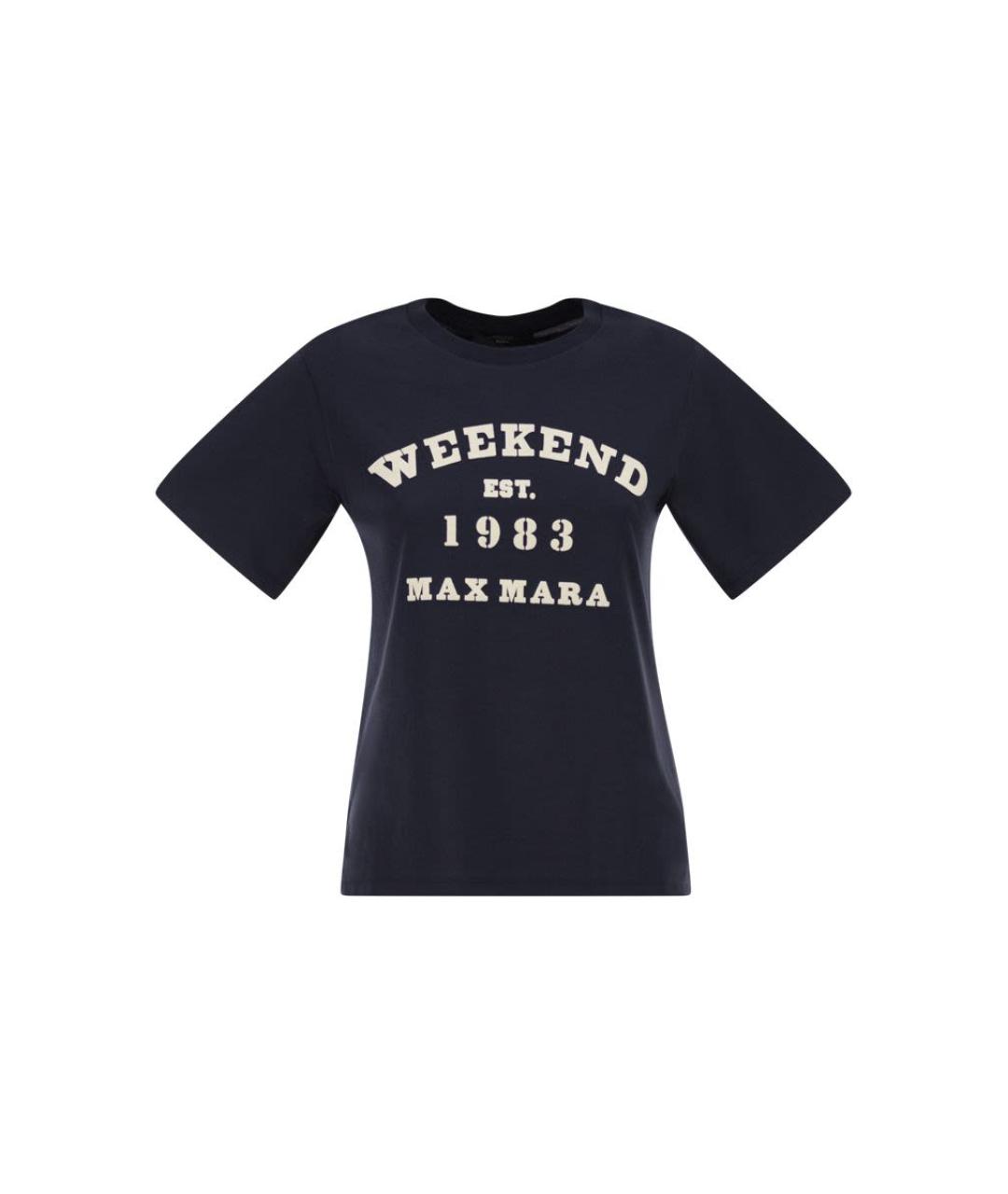 WEEKEND MAX MARA Синяя хлопковая футболка, фото 1