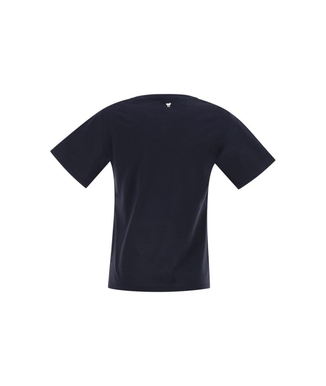 WEEKEND MAX MARA Синяя хлопковая футболка, фото 2