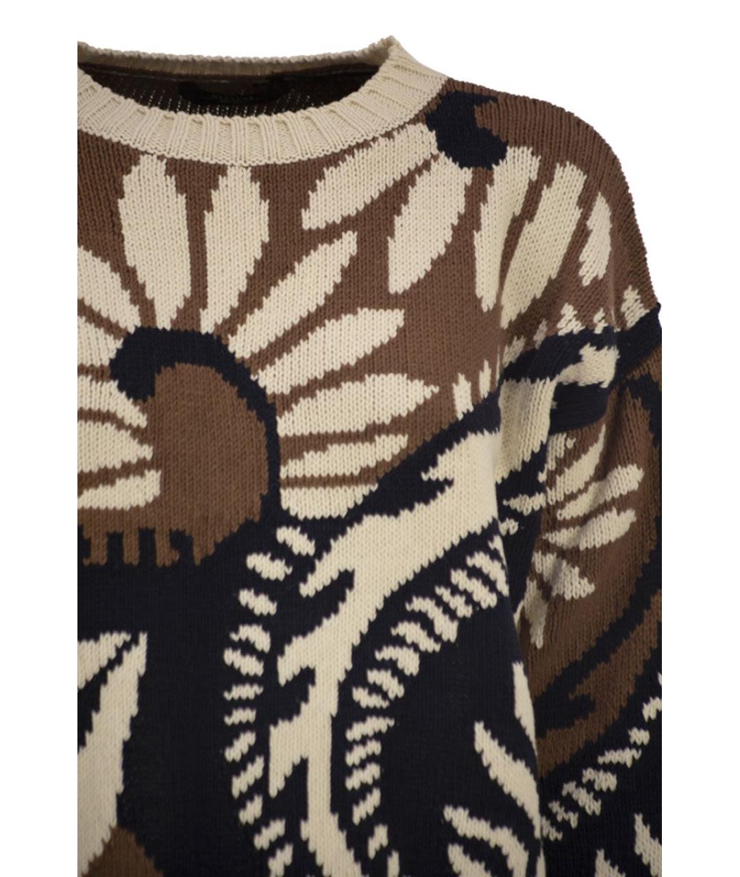 WEEKEND MAX MARA Коричневый хлопковый джемпер / свитер, фото 4