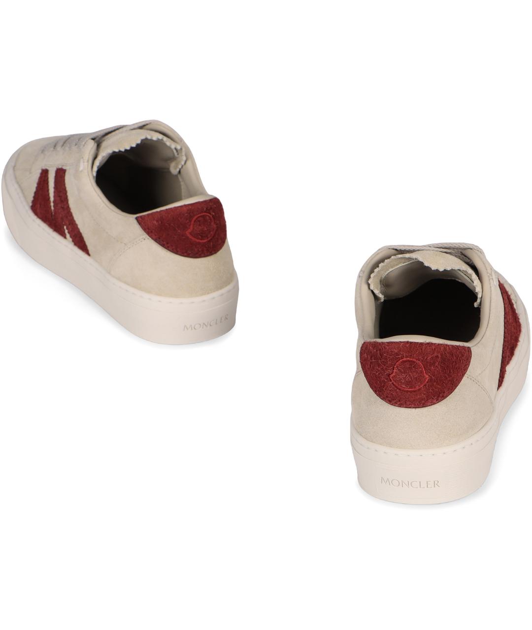 MONCLER Бежевые замшевые кеды, фото 4