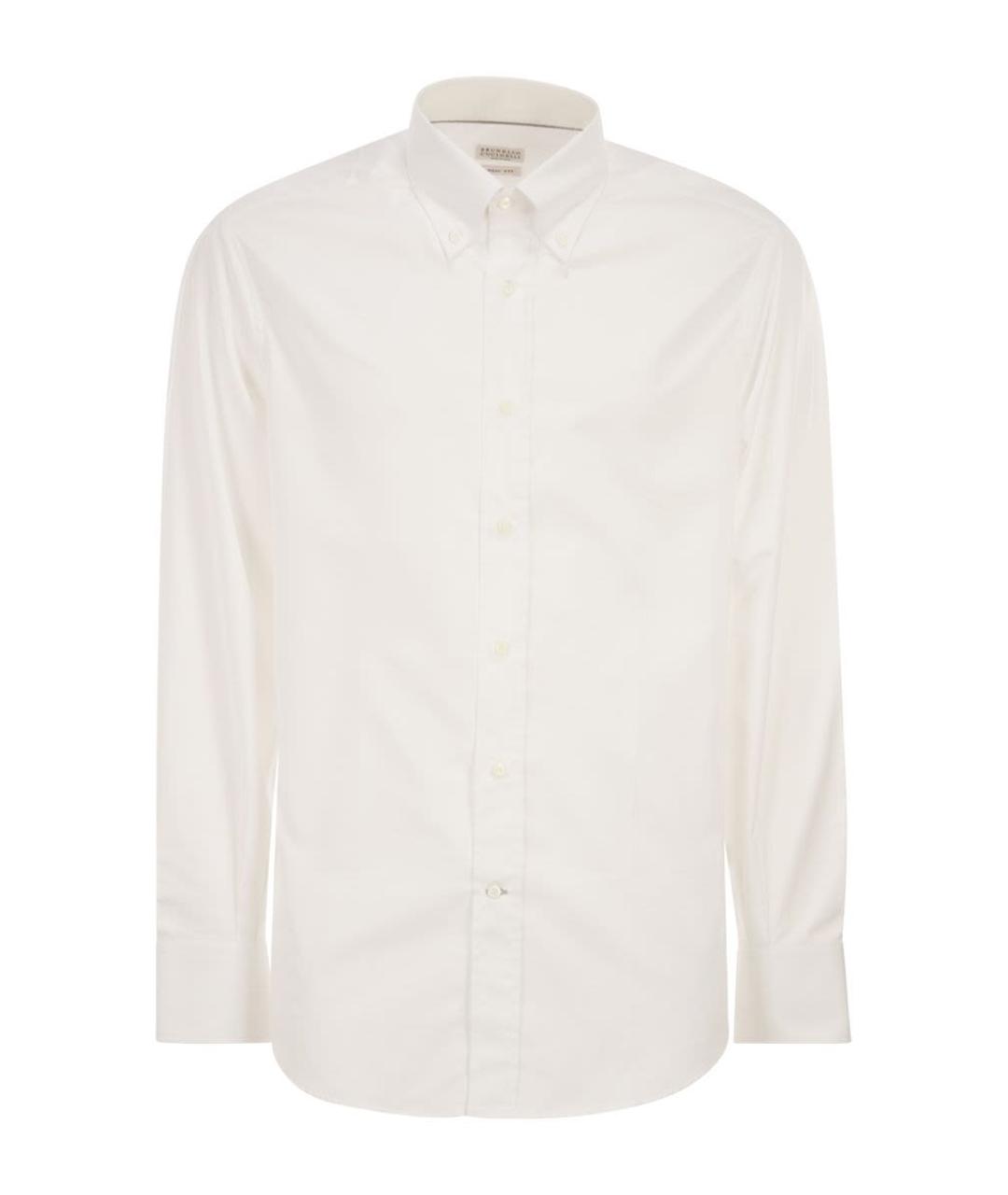 BRUNELLO CUCINELLI Белая хлопковая кэжуал рубашка, фото 1