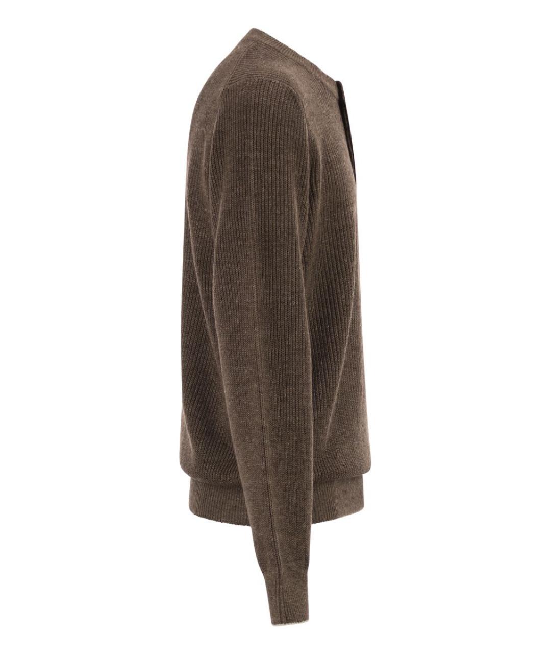 BRUNELLO CUCINELLI Коричневый хлопковый джемпер / свитер, фото 3