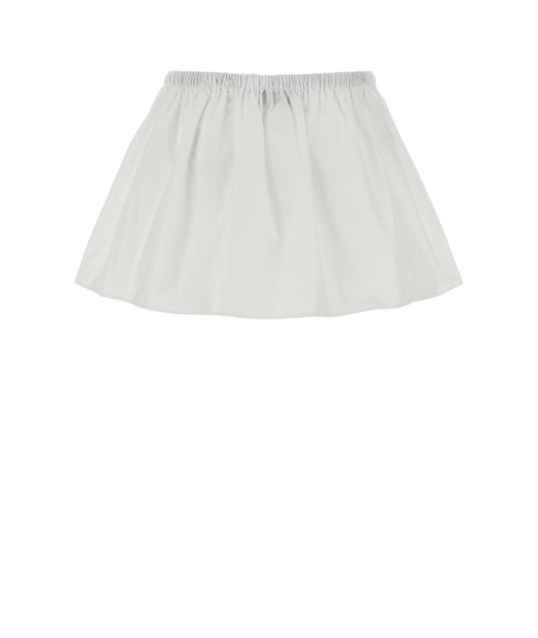 MIU MIU Белая хлопковая юбка мини, фото 2