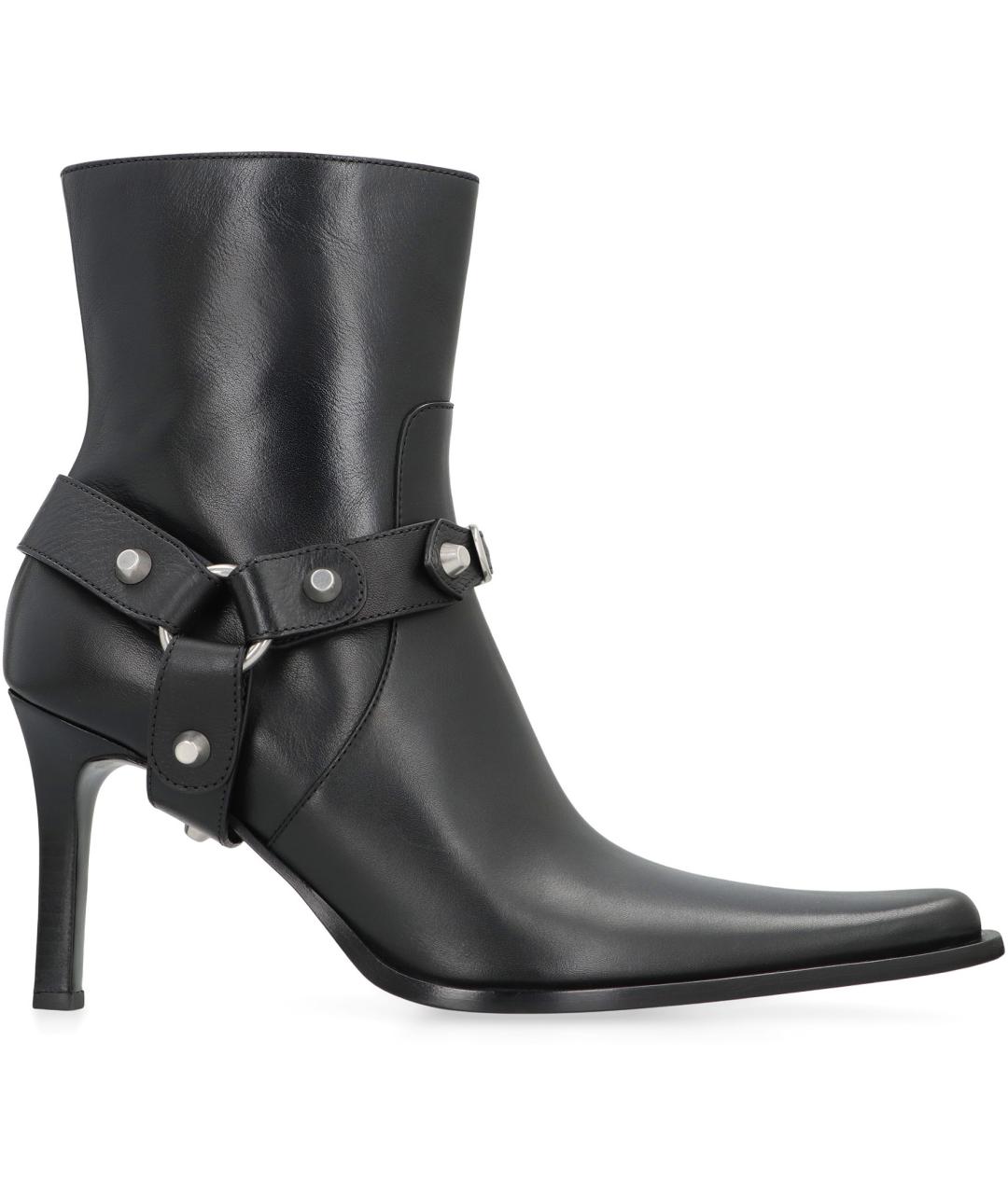 BALENCIAGA Черные кожаные ботильоны, фото 2