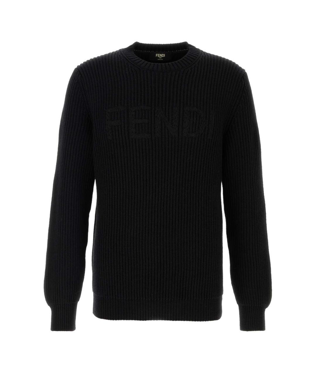 FENDI Черный шерстяной джемпер / свитер, фото 3