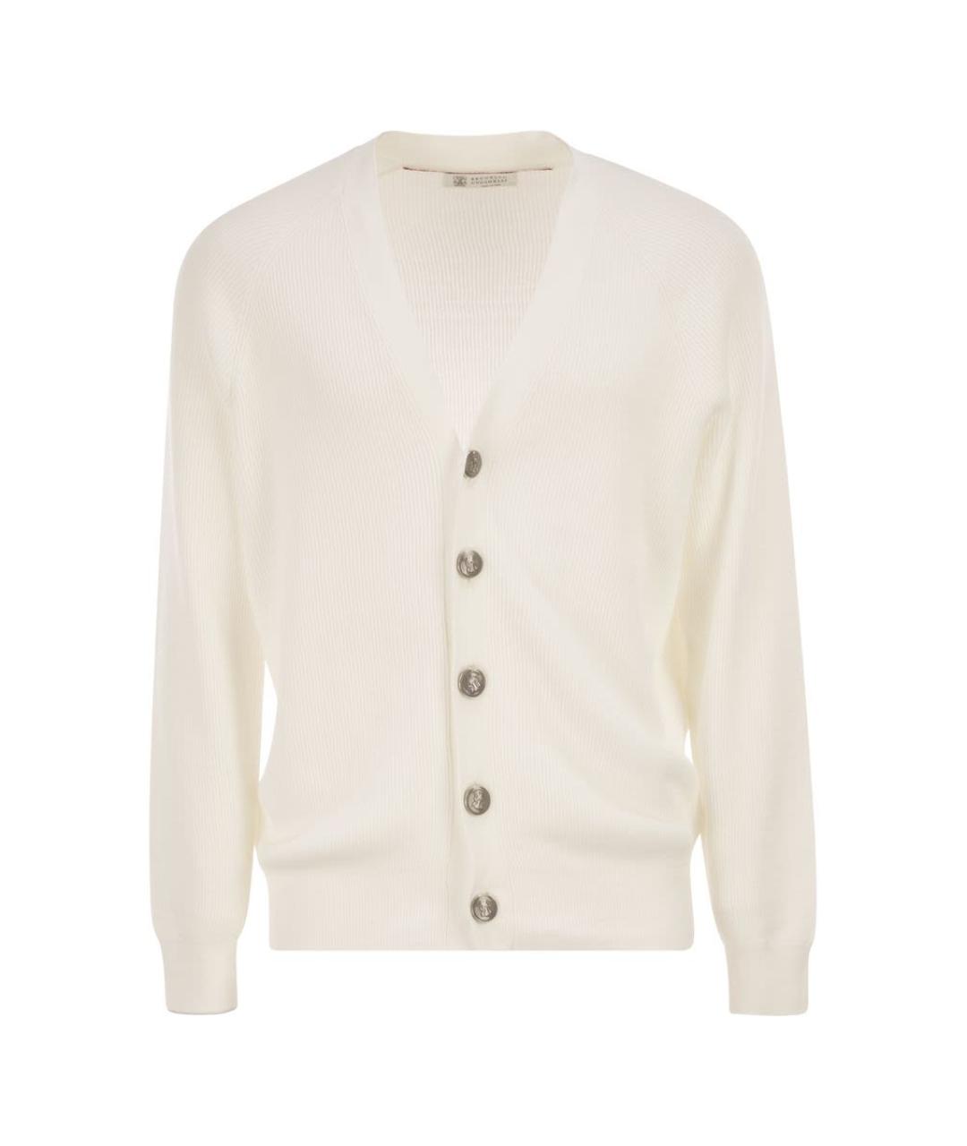 BRUNELLO CUCINELLI Белый хлопковый кардиган, фото 1