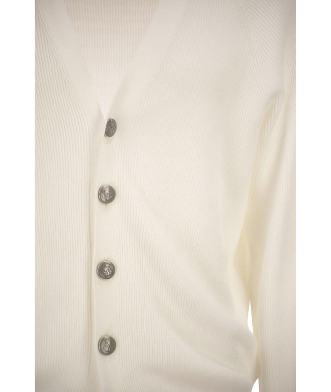 BRUNELLO CUCINELLI Белый хлопковый кардиган, фото 4