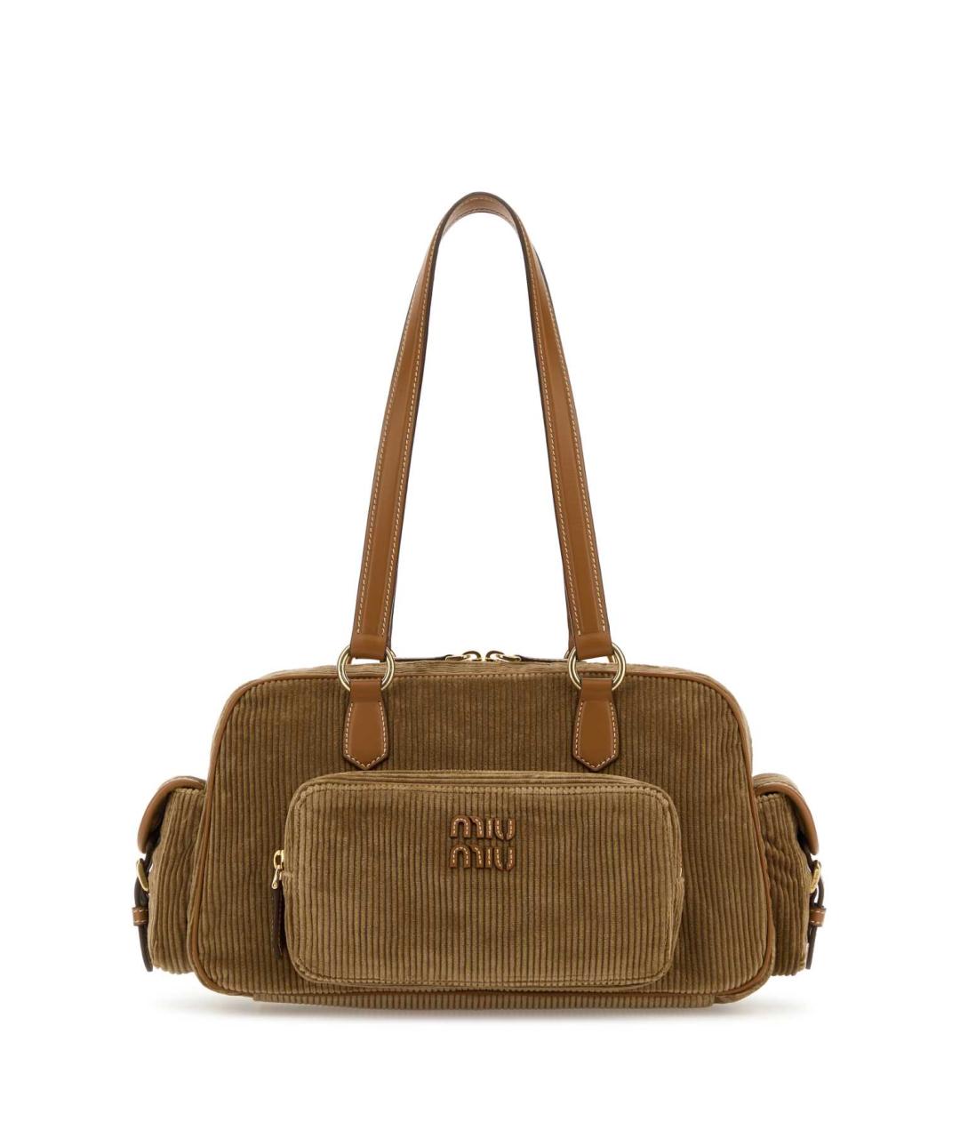 MIU MIU Бежевая тканевая сумка тоут, фото 1