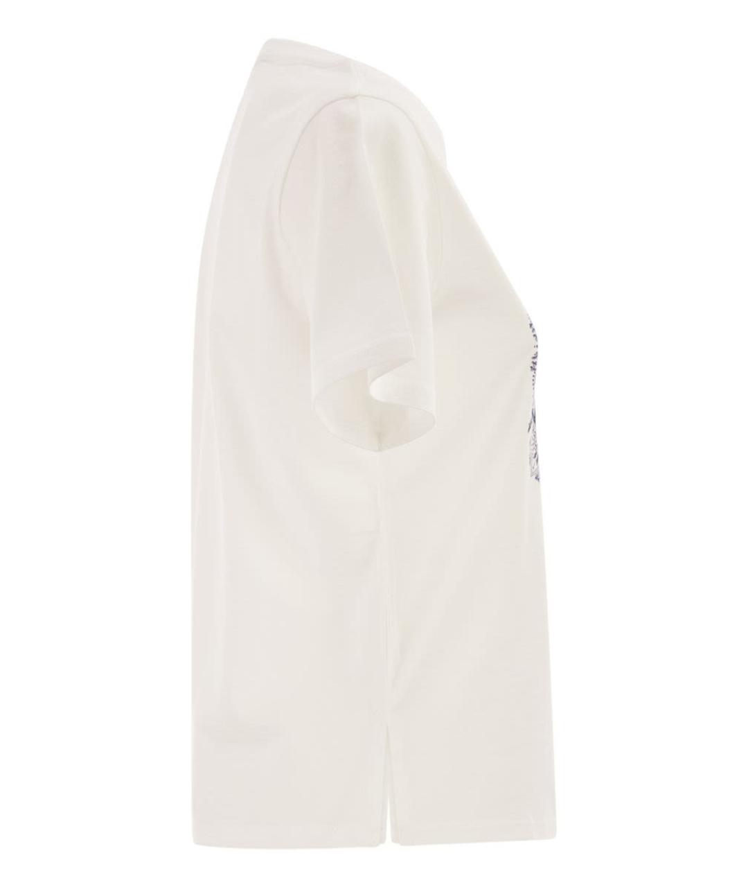 WEEKEND MAX MARA Белая хлопковая футболка, фото 3