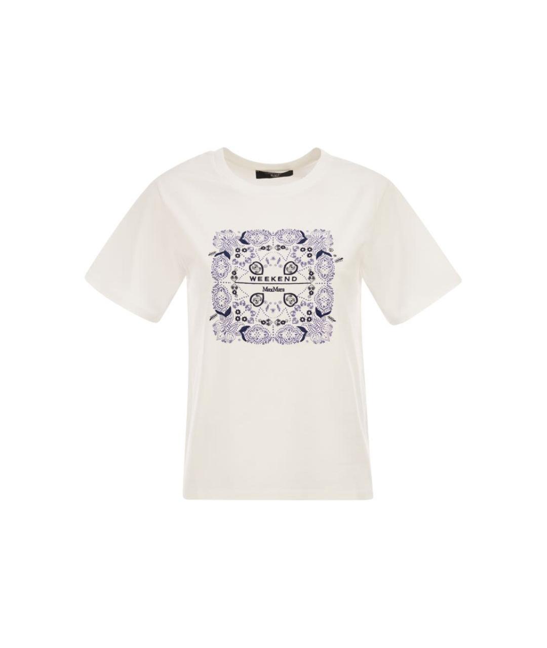 WEEKEND MAX MARA Белая хлопковая футболка, фото 1