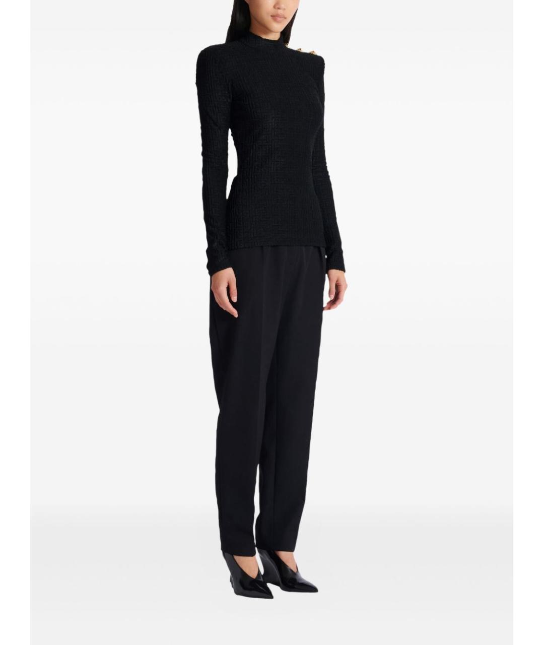 BALMAIN Черный полиэстеровый джемпер / свитер, фото 2