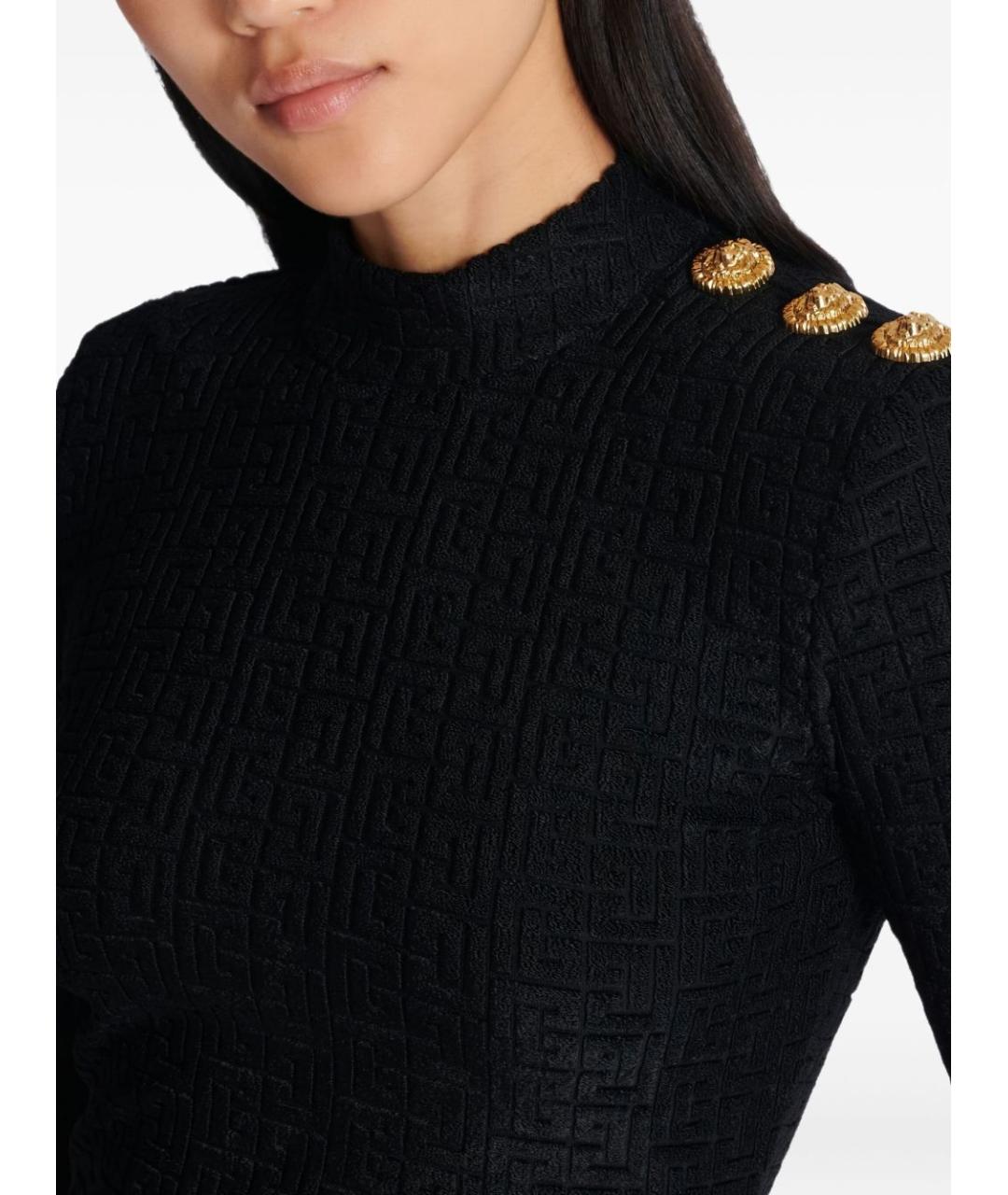 BALMAIN Черный полиэстеровый джемпер / свитер, фото 4