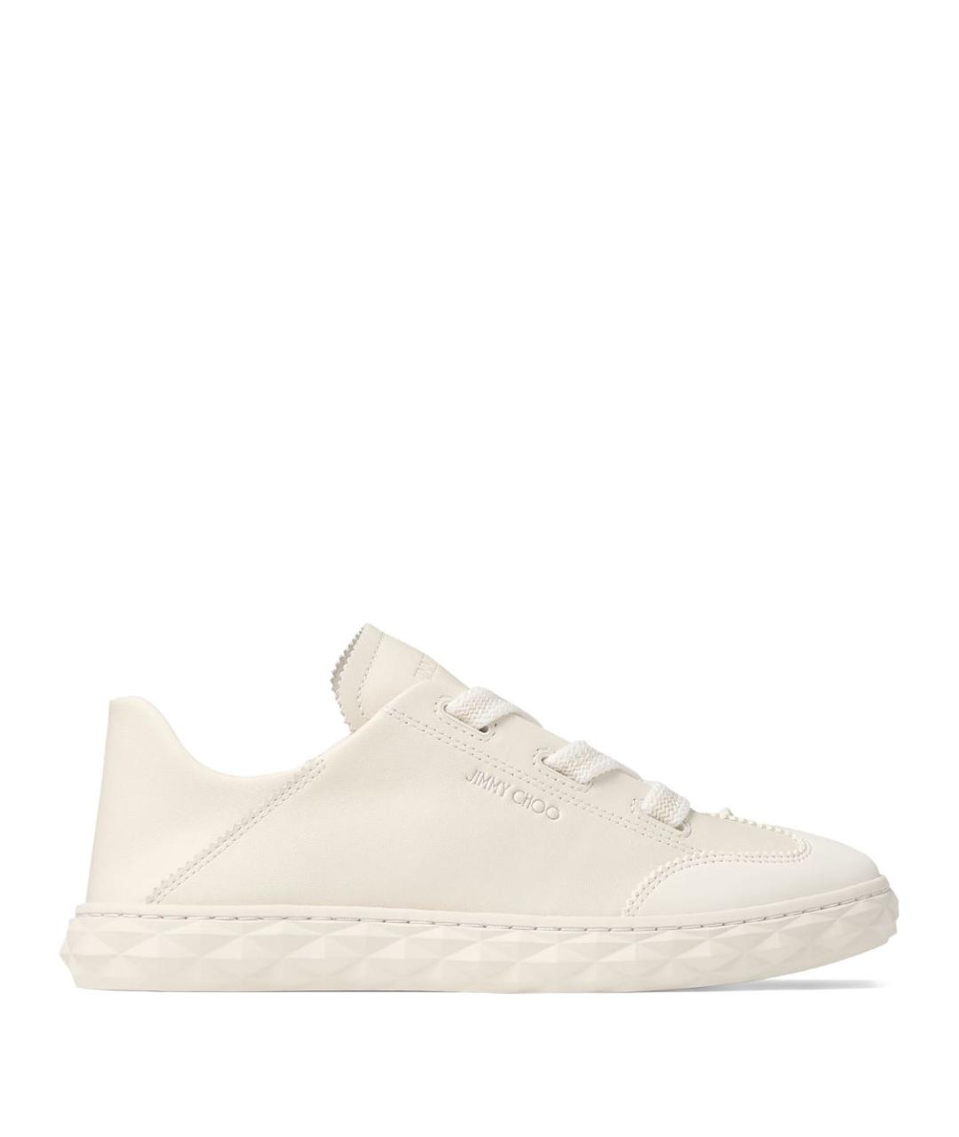 JIMMY CHOO Белые кожаные кеды, фото 1