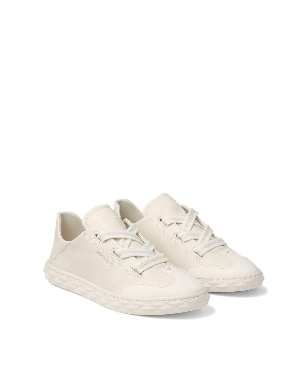 JIMMY CHOO Белые кожаные кеды, фото 4
