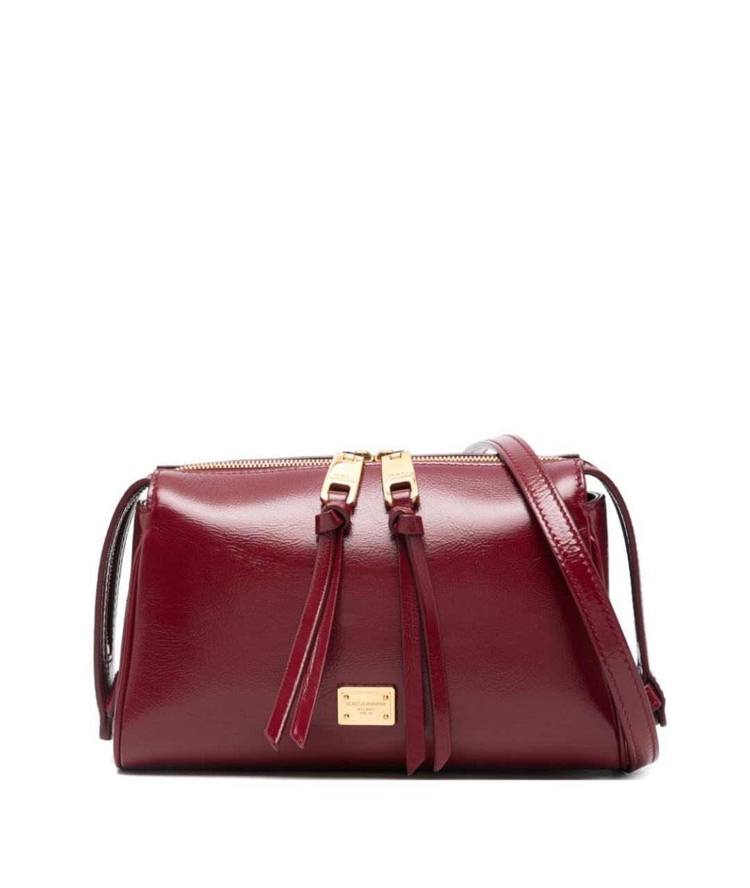 DOLCE&GABBANA Красная кожаная сумка с короткими ручками, фото 1