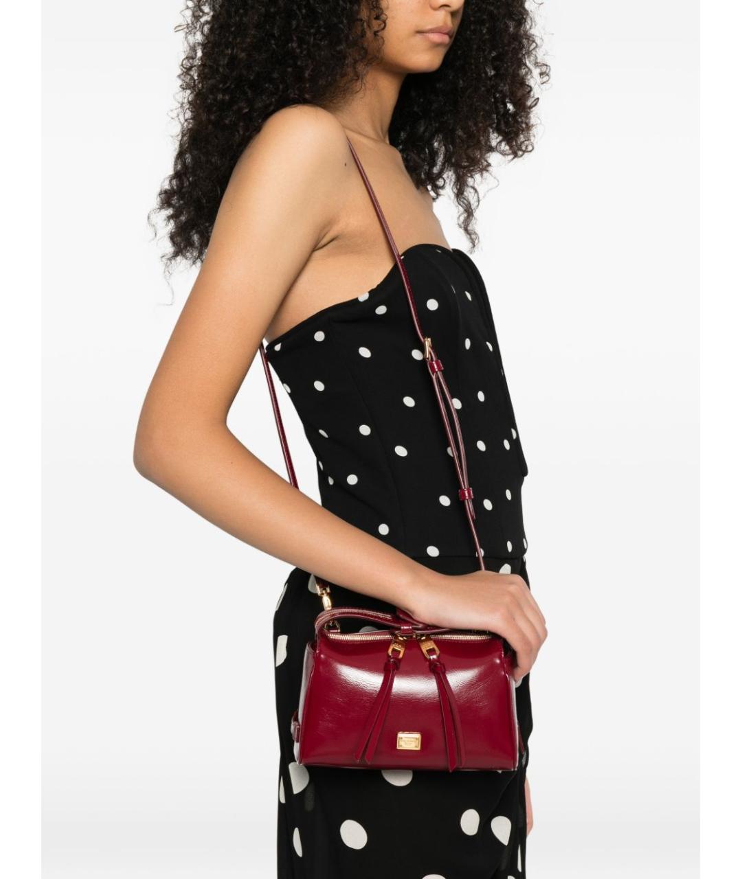 DOLCE&GABBANA Красная кожаная сумка с короткими ручками, фото 4