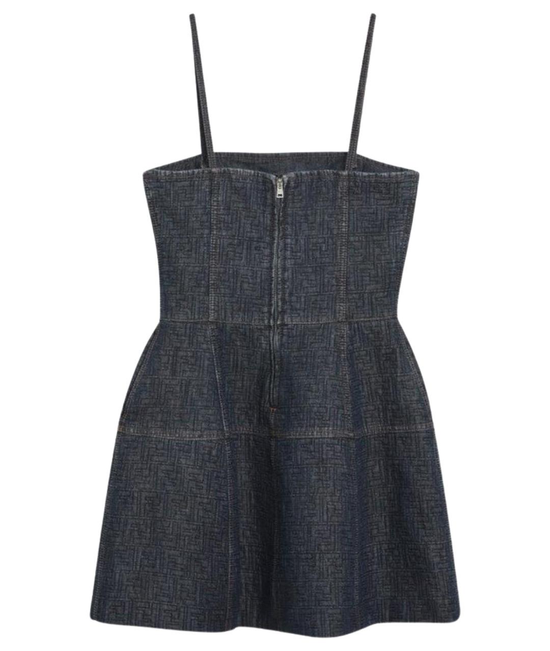 FENDI Синее полиэстеровое повседневное платье, фото 2