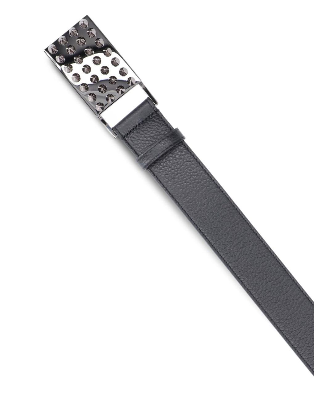 CHRISTIAN LOUBOUTIN Черный кожаный ремень, фото 2