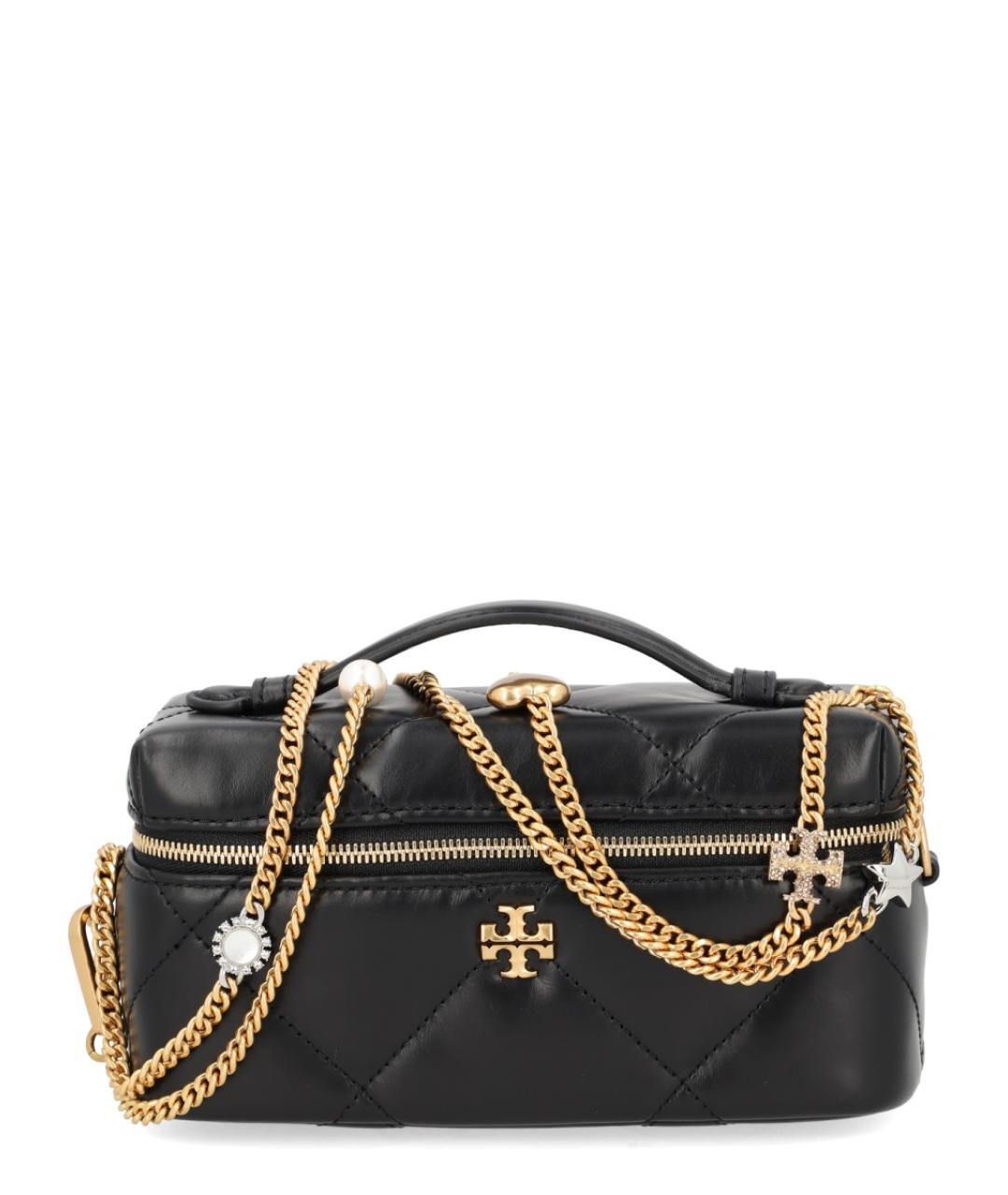 TORY BURCH Черная кожаная сумка с короткими ручками, фото 2