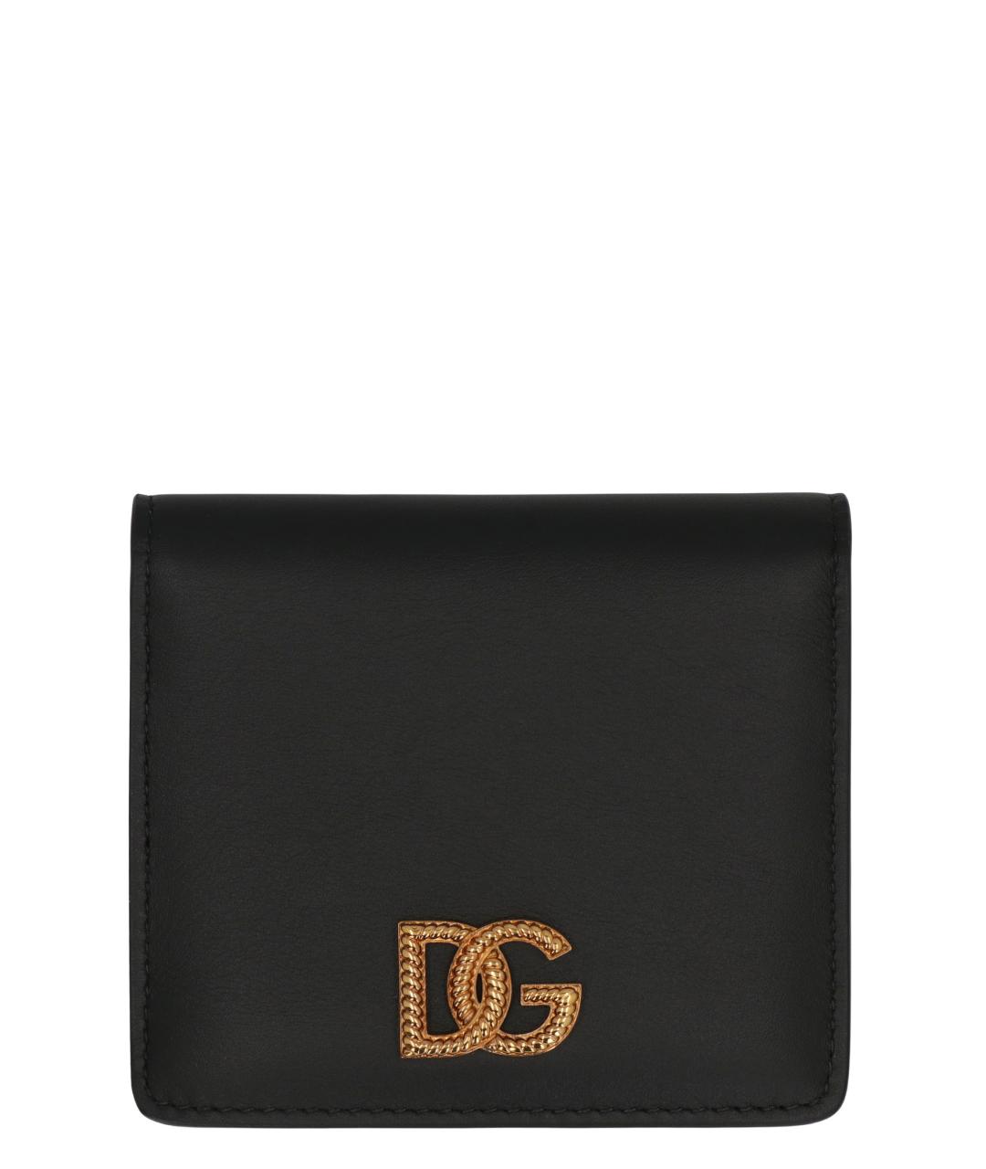DOLCE&GABBANA Черный кожаный кошелек, фото 1