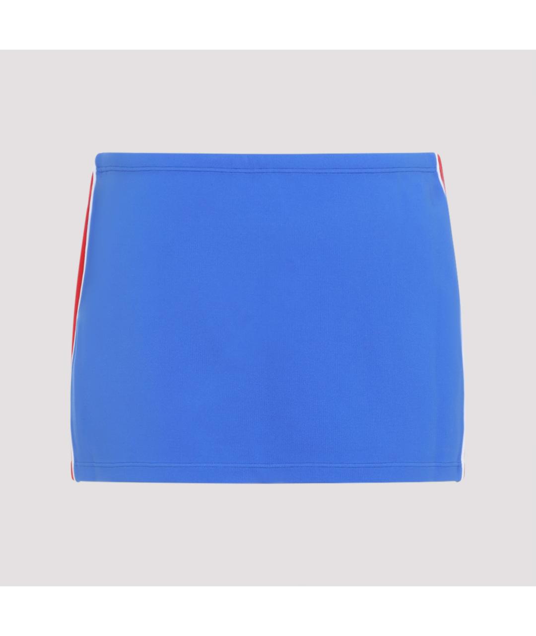 MIU MIU Синяя полиамидовая юбка мини, фото 4