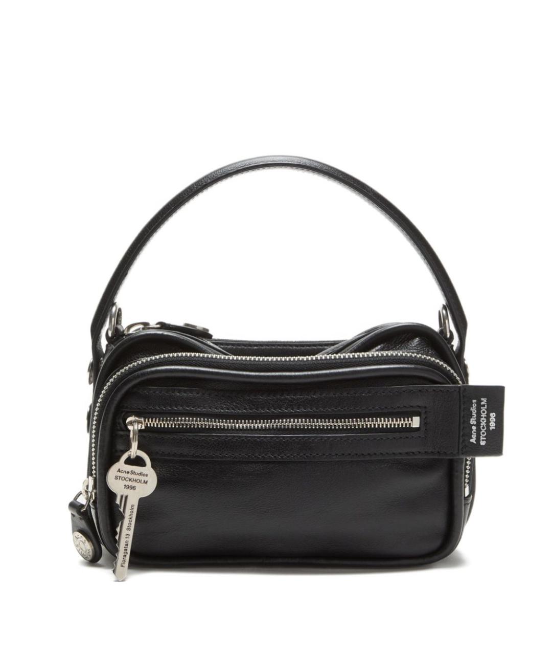 ACNE STUDIOS Черная кожаная сумка с короткими ручками, фото 1